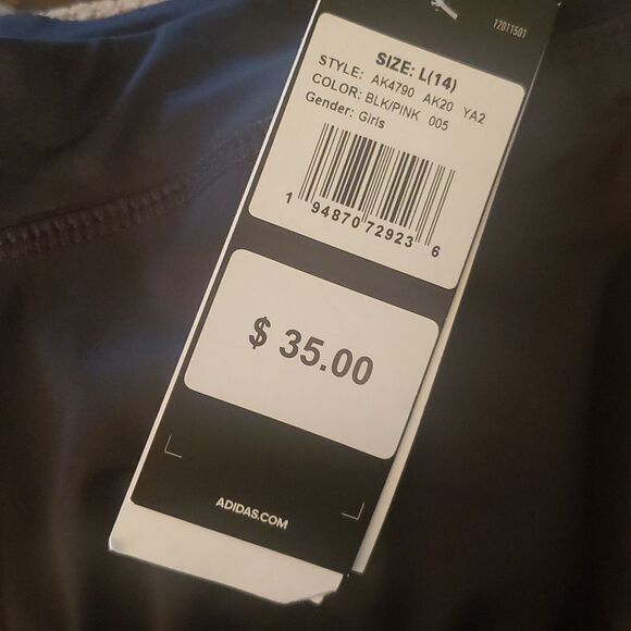 NWT Adidas Black Jogging Running Pants with Rainbow Lettering Sz L (14) - Picture 6 of 10